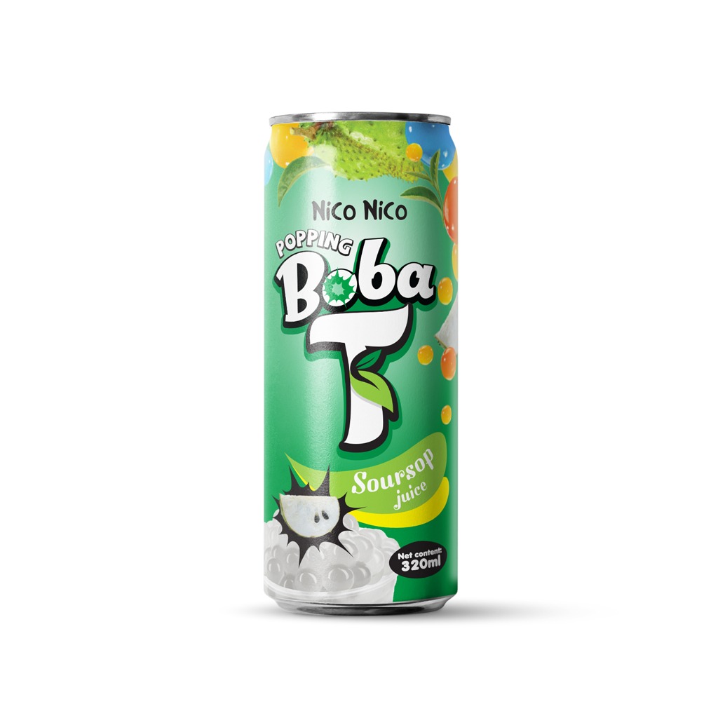 can 320ml popping boba tea with soursop juice Can 320ml popping boba tea with soursop juice
