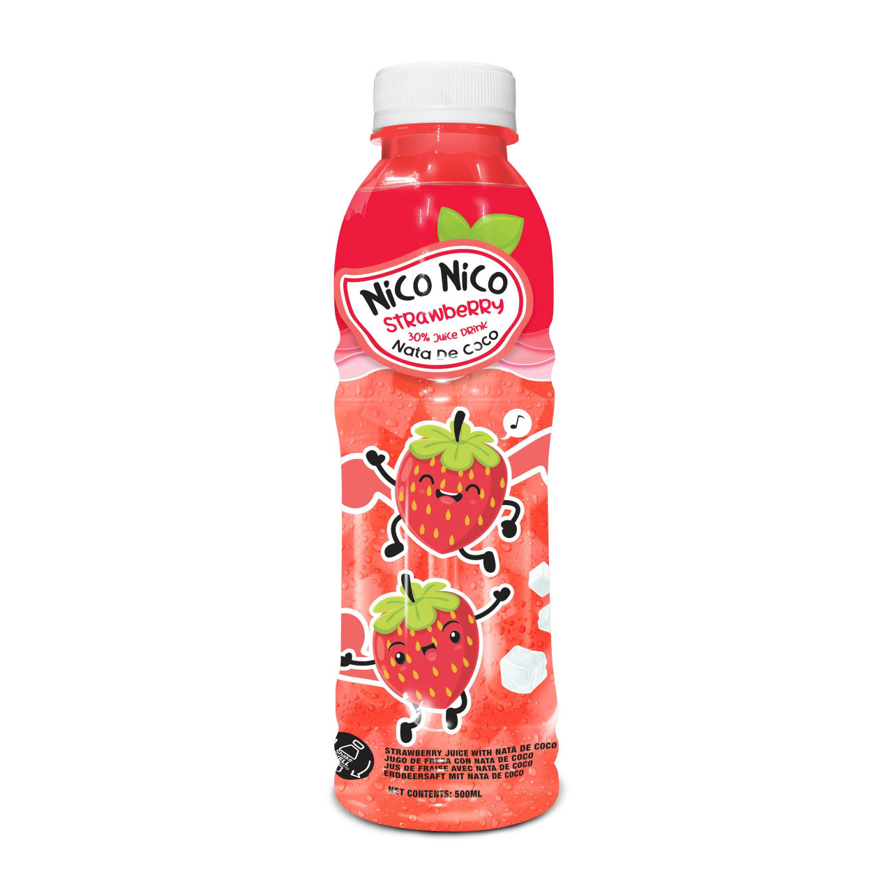 Bottle 500ml 16 9 fl oz strawberry juice with nata de coco jelly Bottle 500ml 16 9 fl oz strawberry juice with nata de coco jelly