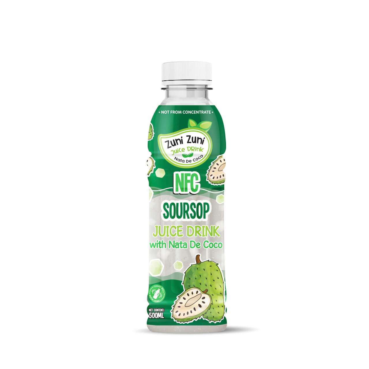 Bottle 500ml 16 9 fl oz nfc soursop juice drink with nata de coco Bottle 500ml 16 9 fl oz nfc soursop juice drink with nata de coco